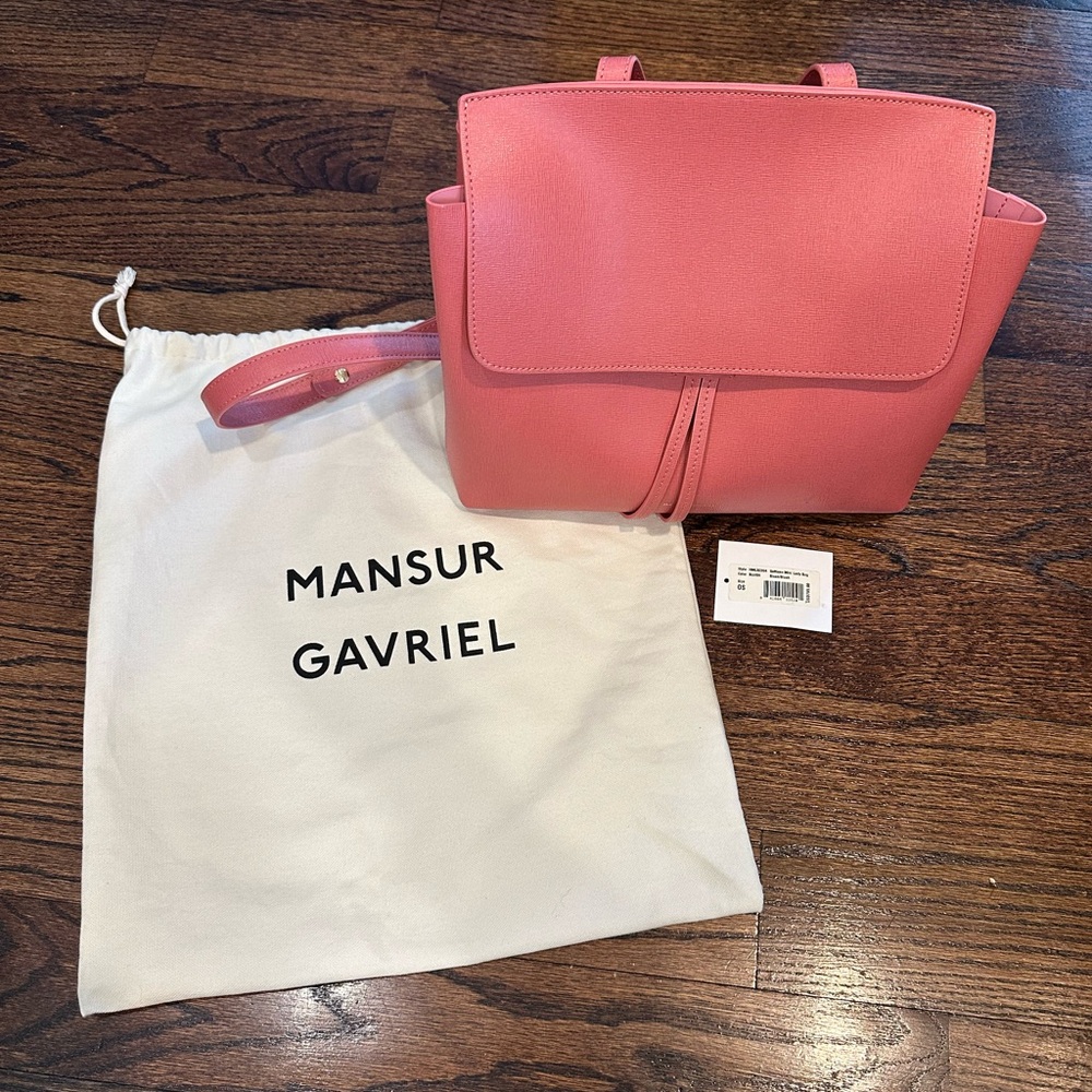Mansur Gavriel Saffiano Mini Lady Bag in Blush